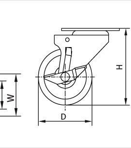 平板活動腳輪側視圖